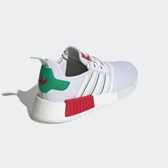 Adidas Originals Nmd R1 Mens Low Casual Shoes White Red Green HQ1434 NEW Multi - Picture 3 of 6